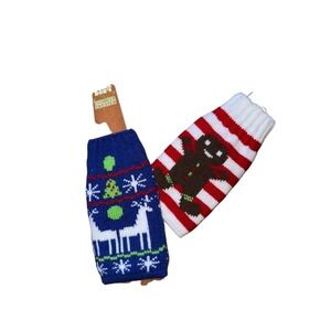 Uncle Bob's Ugly Beer Sweater Knit Bottle Koozie Set 2‎ Reindeer Christmas party